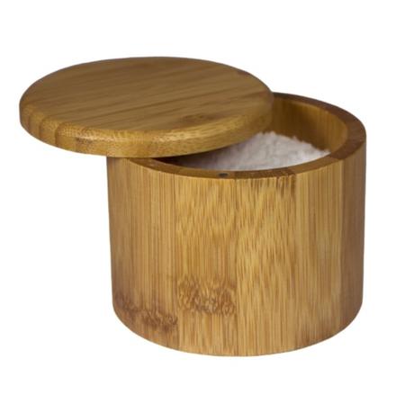 Round Bamboo Salt Box