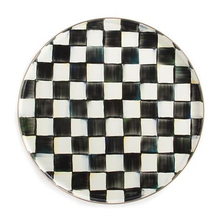 Mackenzie Childs Courtly Check Enamel Round Tray