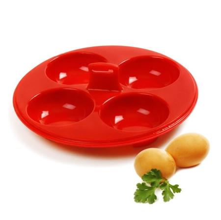 Silicone Red 4 Egg Poacher