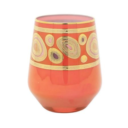 Vietri Regalia Stemless Wine - Orange