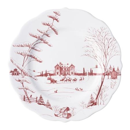 Juliska Country Estate Winter Frolic Ruby Dinner Plate