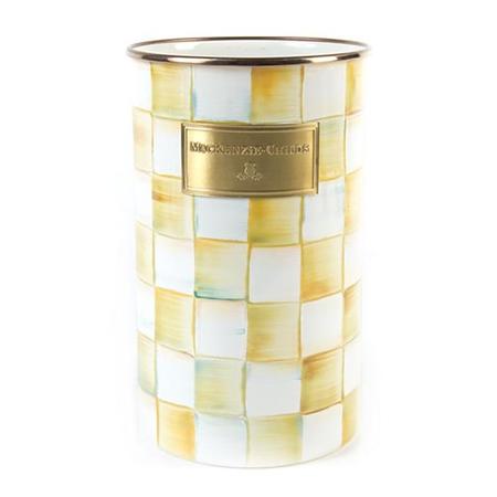 Mackenzie Childs Parchment Check Utensil Holder