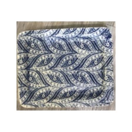 Terrafirma Ceramics Rectangular Tray Paisley Cobalt