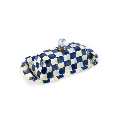 Mackenzie Childs Royal Check Butter Dish