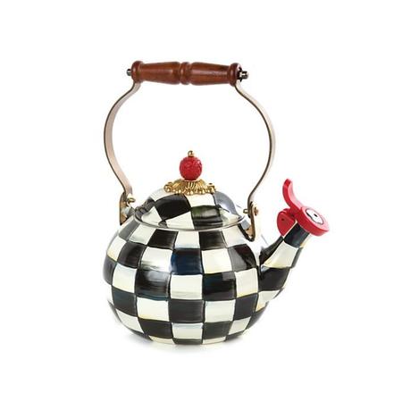 Mackenzie Childs Courtly Check Whistling Tea Kettle