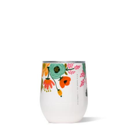 Corkcicle Lively Floral Cream 12oz Stemless Cup