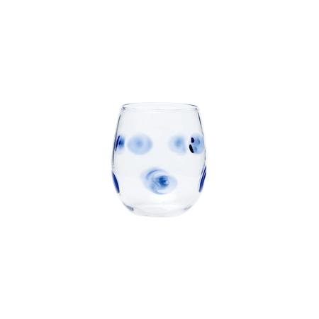 Vietri Drop Blue Stemless Wine Glass