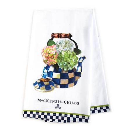 Mackenzie Childs Hydrangea Tea Kettle Dish Towel