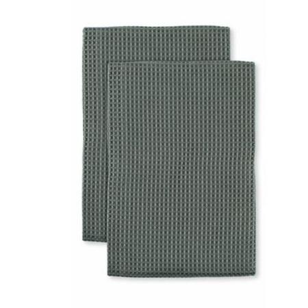 MÜkitchen Cadet Gray Waffle Microfiber Dish Towel Set of 2