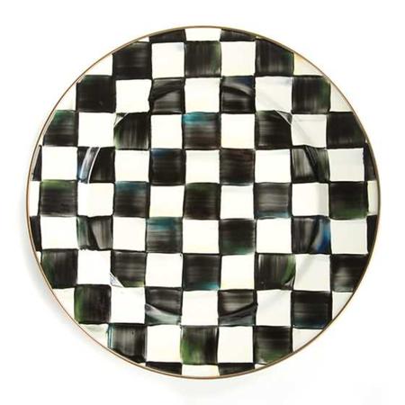 Mackenzie Childs Courtly Check Enamel Charger Plate