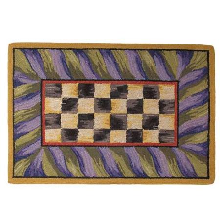 Mackenzie Childs Courtly Check Rug - 2' x 3' - Purple and Green