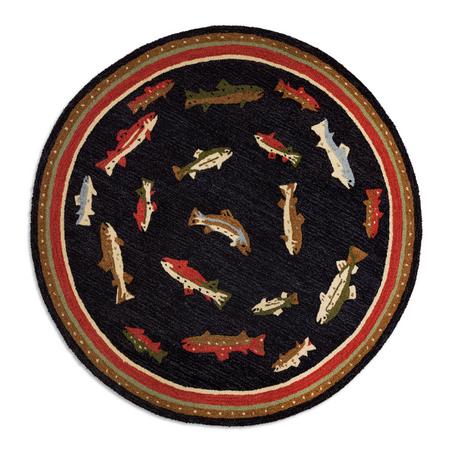 River Fish 5' Round Rug