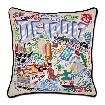 Detroit Hand-Embroidered Pillow