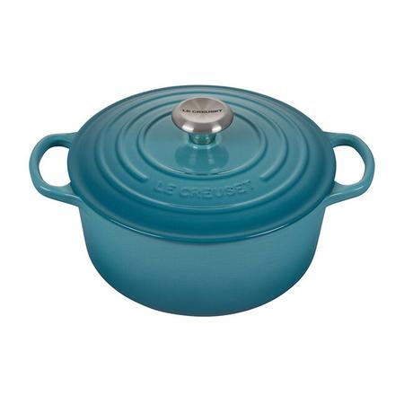 LE CREUSET 4.5 QUART SIGNATURE ROUND DUTCH OVEN CARIBBEAN