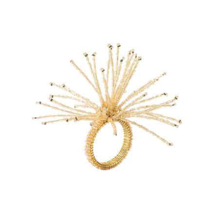 Spider Bead Napkin Ring Champagne