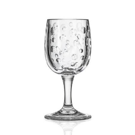 8 Ounce Satin Pearl Clear Dot Wine Glass