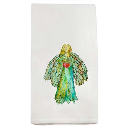 Colorful Angel With Heart Dishtowel