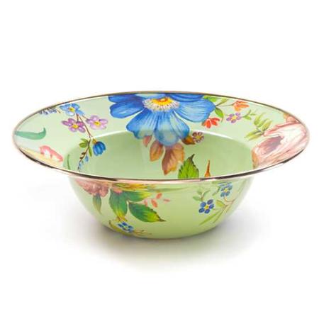 Mackenzie Childs Flower Market Green Serving Bowl