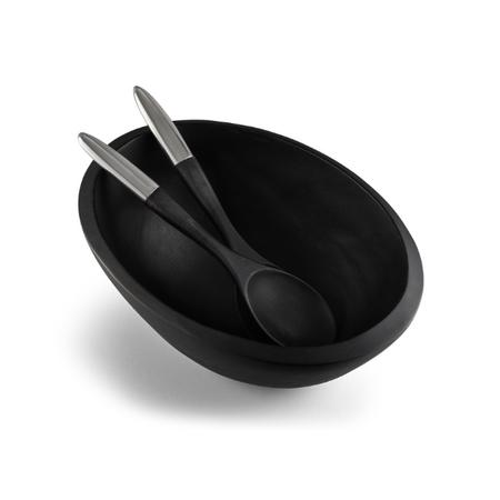 Nambé Noir Salad Bowl w/ Servers