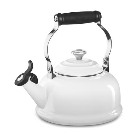 Le Creuset Enameled Steel 1.7 Quart White Whistling Tea Kettle