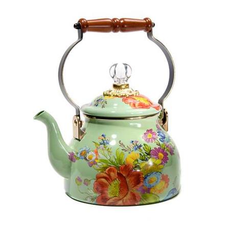 Flower Market 2 Quart Tea Kettle - Green