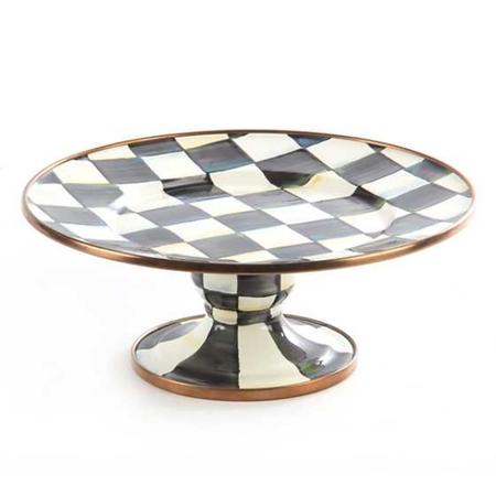 Mackenzie Childs Courtly Check Enamel Pedestal Platter - Mini