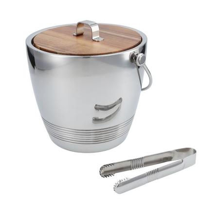 Double Walled Ice Bucket with tongs