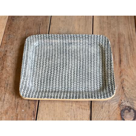 Terrafirma Ceramics Small Rectangle Platter Strata Charcoal