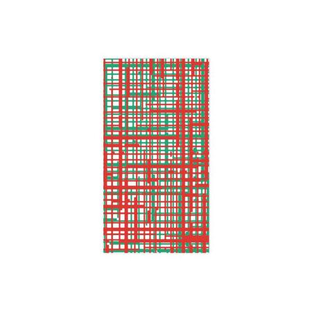 Vietri Papersoft Napkins Plaid Green & Red Guest Towels