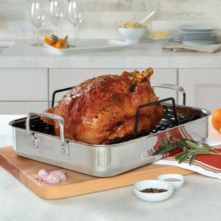 Viking 3-Ply Roasting Pan with Rack & BONUS Carving Set Reg Sale 239.99