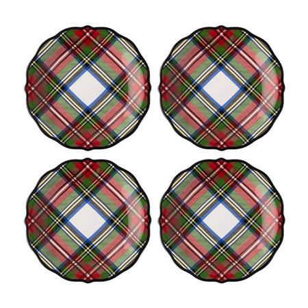 Juliska Stewart Tartan Cocktail Plates Set/4