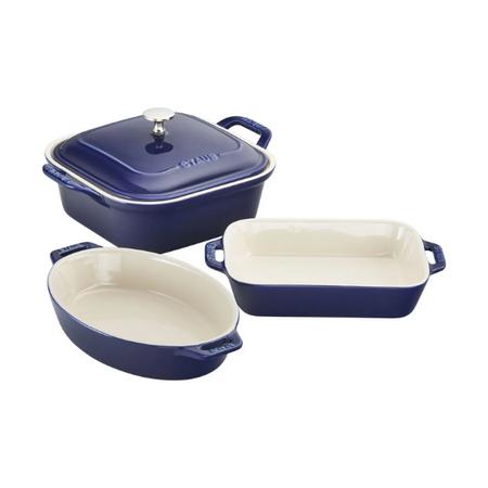 Staub 4 Piece Ceramic Bakeware Set - Dark Blue