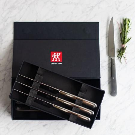 Henckels Zwilling 8-pc, stainless steel Porterhouse Steak Knife Set in Black Presentation Box Reg. Sale 89.99