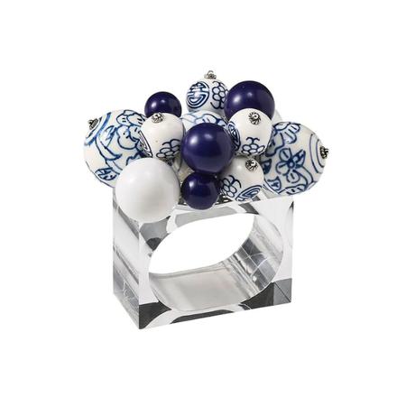 Cloud Napkin Ring in White & Blue