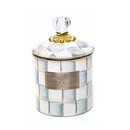 MacKenzie Childs Sterling Check Enamel Canister - Small