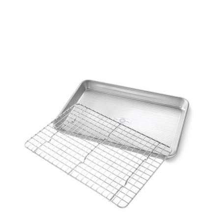 USA Pans Quarter Sheet Nonstick Cooling Rack and Pan Set