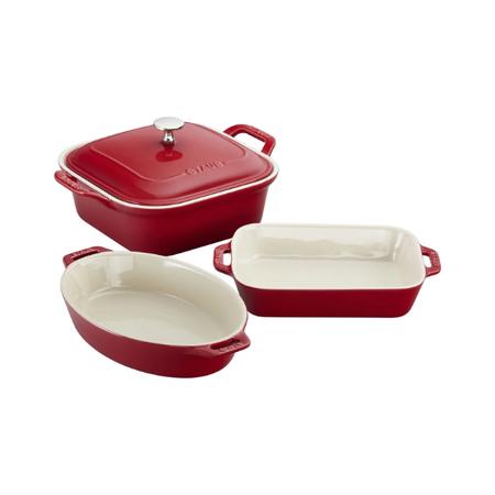 Staub 4 Piece Ceramic Bakeware Set - Cherry