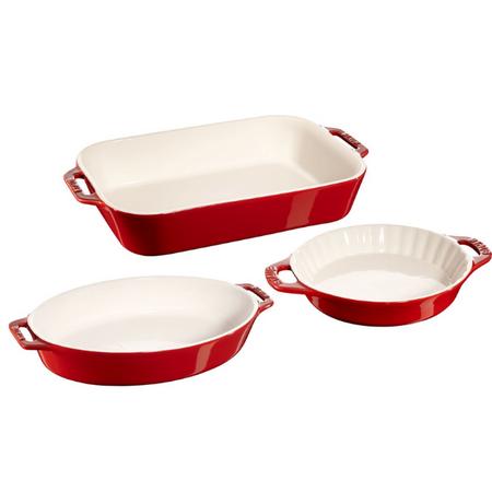 Staub Ceramic 3PC Ovenware Set - Cherry Red