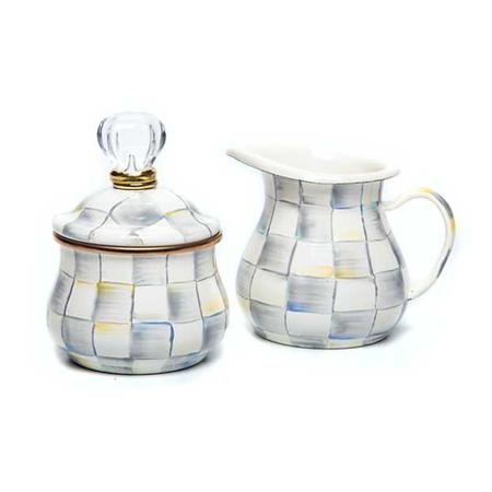 Mackenzie-Childs Sterling Check Enamel Creamer