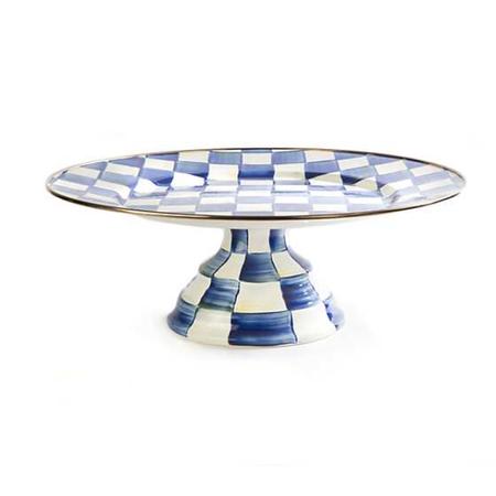 Mackenzie Childs Royal Check Enamel Pedestal Platter