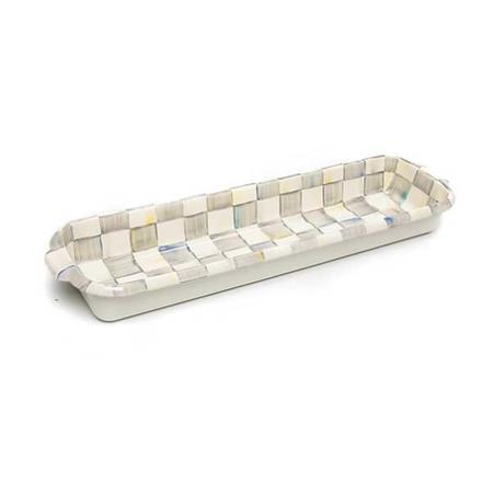 Mackenzie Childs Sterling Check Enamel Baguette Dish