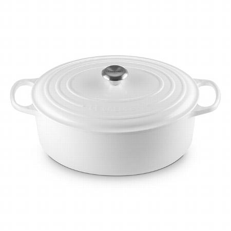 LE CREUSET 9.5 QUART SIGNATURE OVAL DUTCH OVEN WHITE