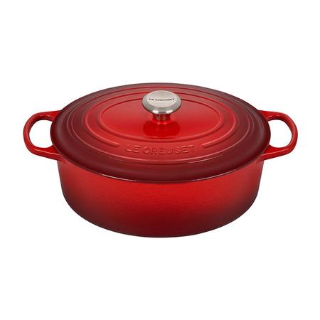 LE CREUSET 9.5 QUART SIGNATURE OVAL DUTCH OVEN CERISE