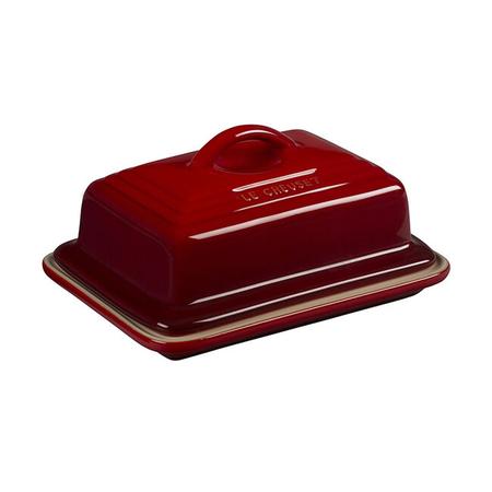 LE CREUSET EUROPEAN BUTTER DISH CERISE