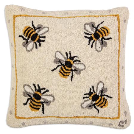  Busy Bees - Hooked Wool Pillow