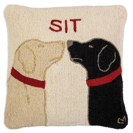 Sit - Hooked Wool Pillow