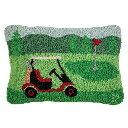 Back Nine - Hooked Wool Pillow