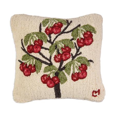 Cherry Tree - Hooked Wool Pillow