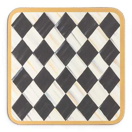 MacKenzie-Childs Courtly Harlequin Cork Back Coasters