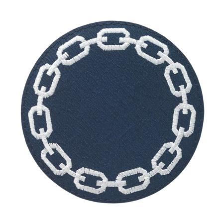 Bodrum Chains Coaster Set of 4 - Navy and White